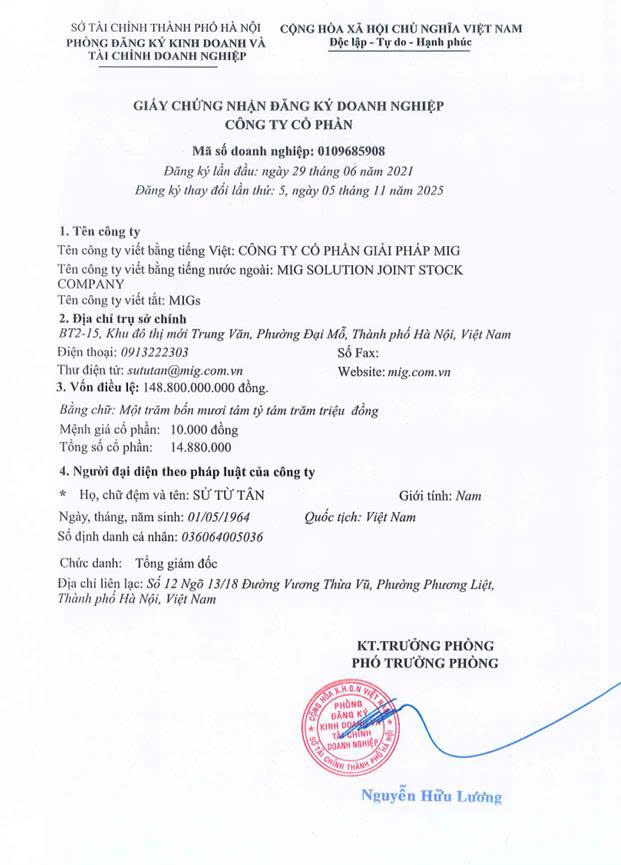 Giấy chứng nhận đăng ký doanh nghiệp