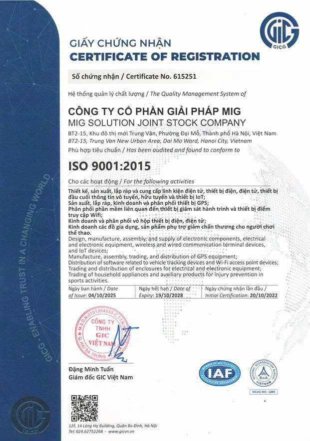 Chứng nhận ISO 9001:2015
